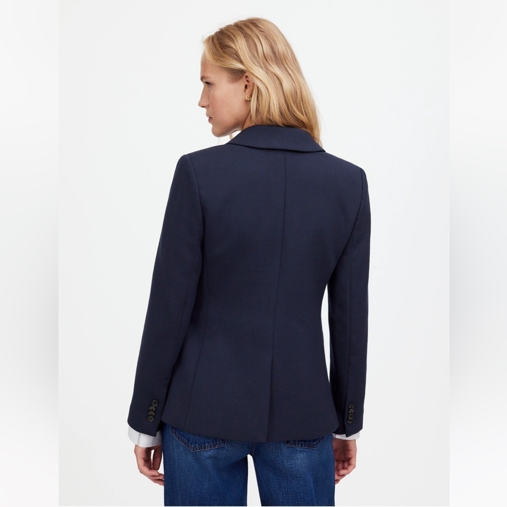 Madewell Womens The Alston Blazer Dark Navy Size 00 NS390 NEW $218 classic - Picture 4 of 13